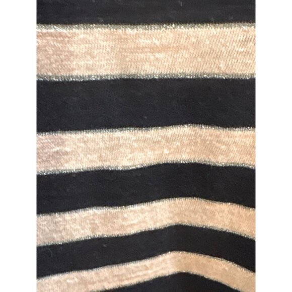 Talbots Plus Size 3X Navy & Metallic Pink Striped Cotton Blend 3/4 Sleeve Top - Picture 4 of 4